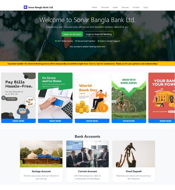 Sonar Bangla Bank Ltd Website
